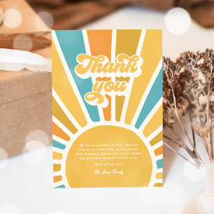 Sunshine Baby Shower Here Come The Son Thank You Card