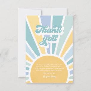 Sunshine Baby Shower Here Come The Son Thank You Card