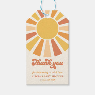 Sunshine Baby Shower Here Come The Son Yellow Rays Gift Tags