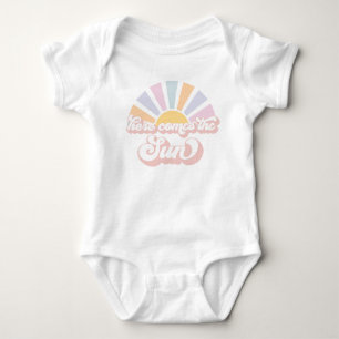 Sunshine Baby Shower Here Come The Sun Pink Rays Bodysuit