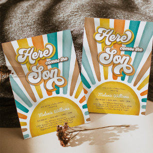 Sunshine Baby Shower Here Comes the Son Invitation