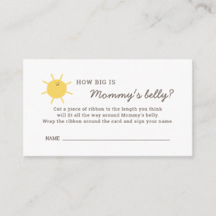 Sunshine Baby Shower How Big Is Mommys Belly Enclosure Card