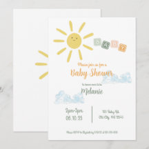 Sunshine Baby Shower Invitation