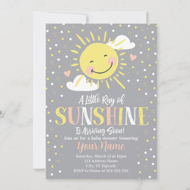 Sunshine Baby Shower Invitation (Front)