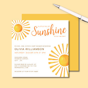 Sunshine Baby Shower Invitation