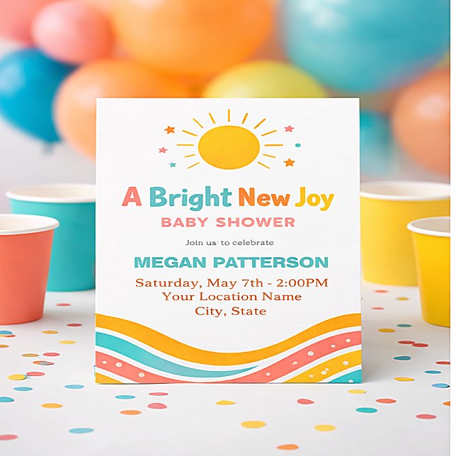 Sunshine Baby Shower Invitation | Bright Modern (Creator Uploaded)