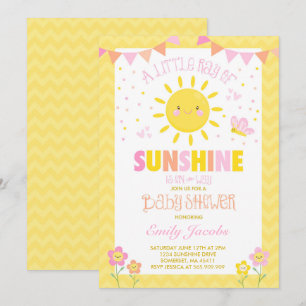 Sunshine Baby Shower Invitation Girl Baby Shower