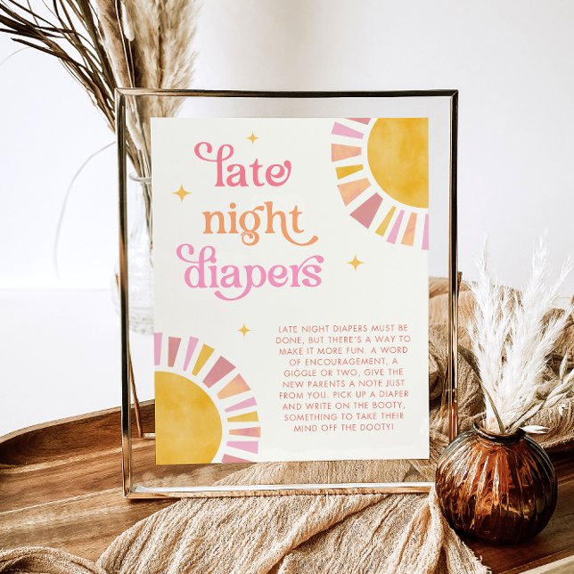 Sunshine Baby Shower Late Night Diapers Game Sign (Creator Uploaded)