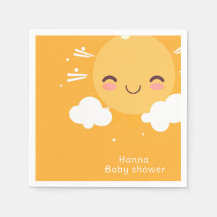 Sunshine baby shower napkin