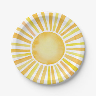 Sunshine baby shower paper plate