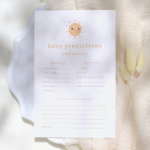 Sunshine Baby Shower Predictions & Advice Game