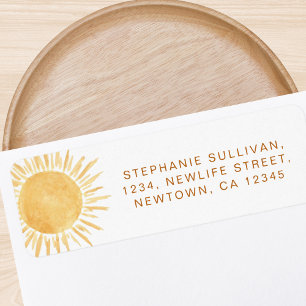 Sunshine Baby Shower Return Address Label