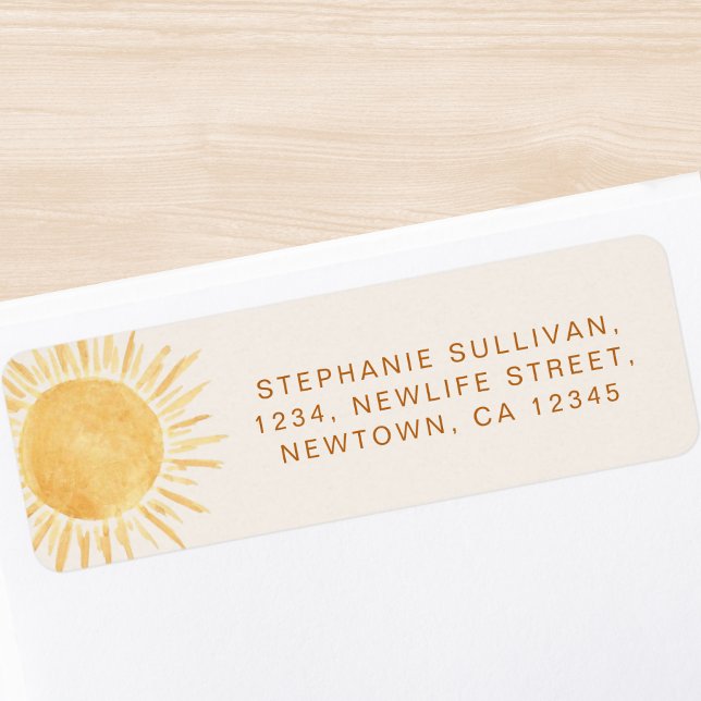 Sunshine Baby Shower Return Address Label (Creator Uploaded)