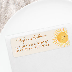 Sunshine Baby Shower Return Address Label