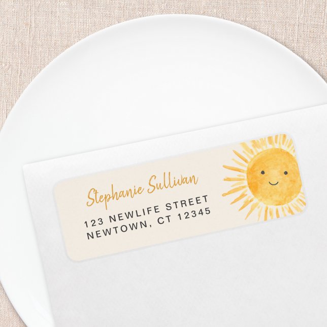 Sunshine Baby Shower Return Address Label (Creator Uploaded)