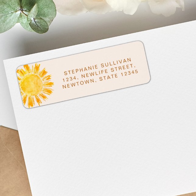 Sunshine Baby Shower Return Address Return Address Label (Creator Uploaded)