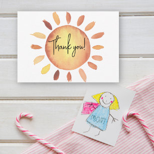 Sunshine baby shower thank thank you card