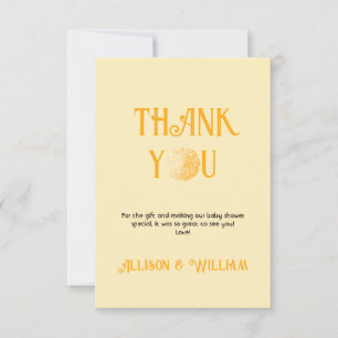 Sunshine Baby Shower Thank You Card
