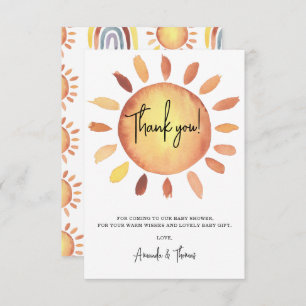 Sunshine baby shower  thank you card