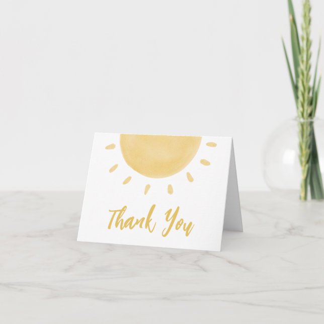 Sunshine Baby Shower Thank You Card (Front)