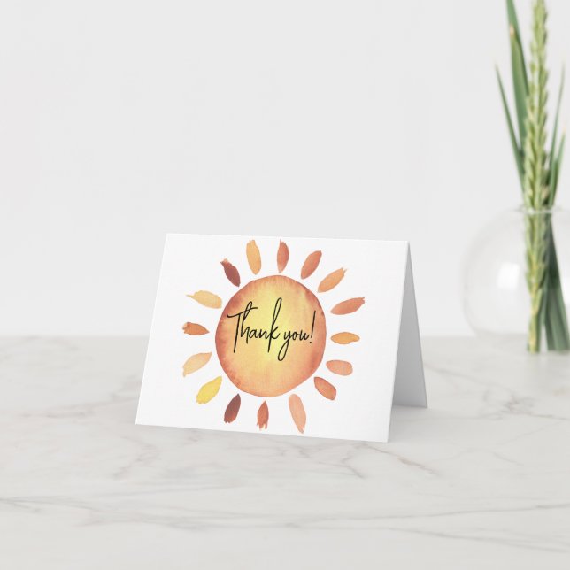 Sunshine baby shower thank you card (Front)