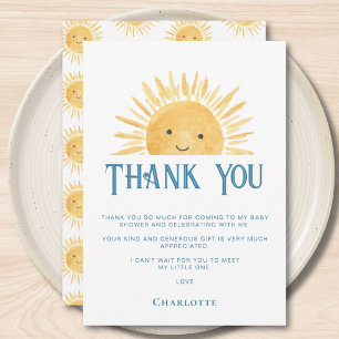 Sunshine Baby Shower  Thank You Card