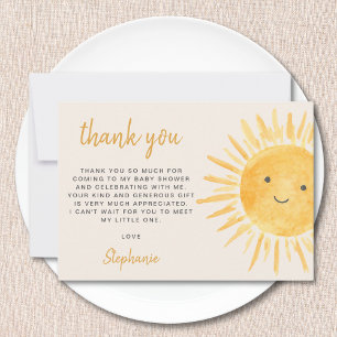 Sunshine Baby Shower  Thank You Card