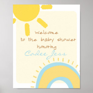Sunshine Baby Shower Welcome Sign
