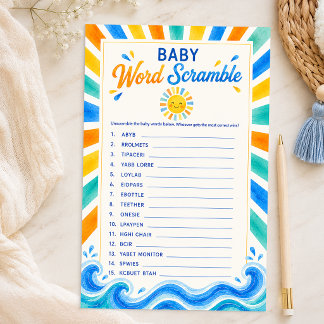 Sunshine Baby Shower Word Scramble Game