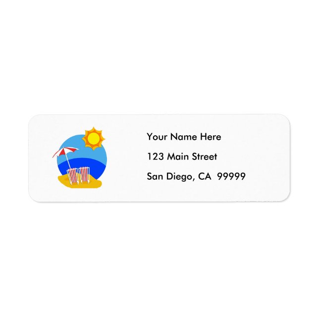 Sunshine Beach Day Return Address Label (Front)