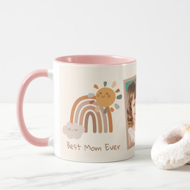 Sunshine Best Mum Ever Rainbow Retro Mug (With Donut)