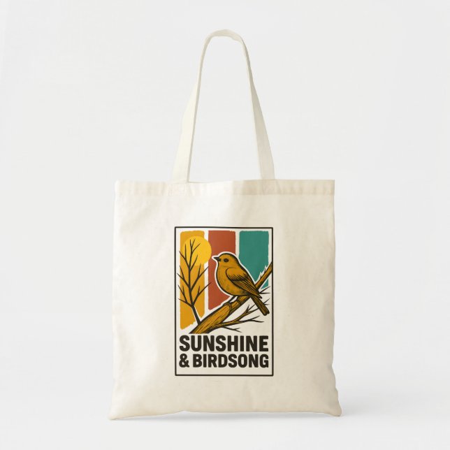 Sunshine & Birdsong Vintage Budget Tote Bag (Front)