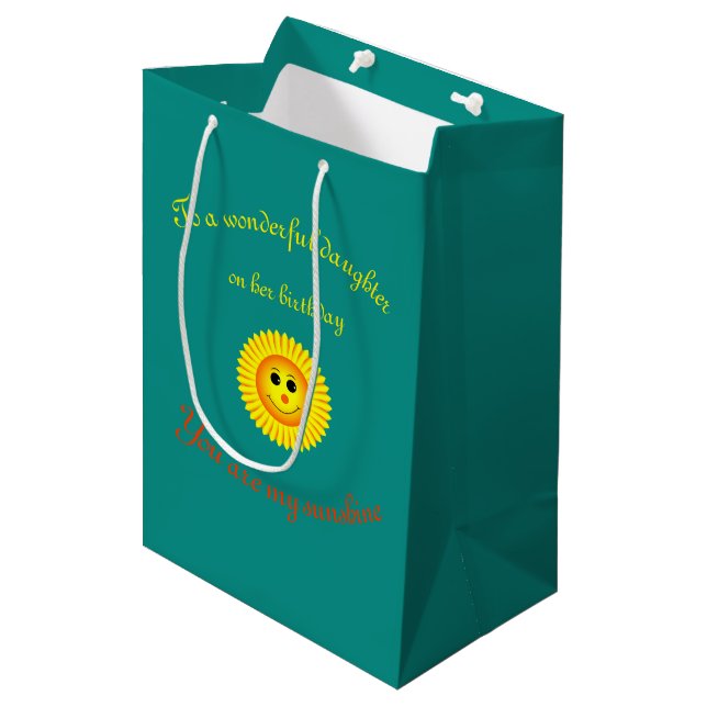 Sunshine Birthday Daughter Medium Gift Bag (Front Angled)