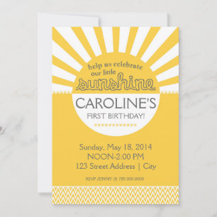 Sunshine Birthday Invitation