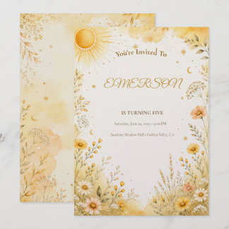 Sunshine Birthday Invitation | Boho Chic Sunshine