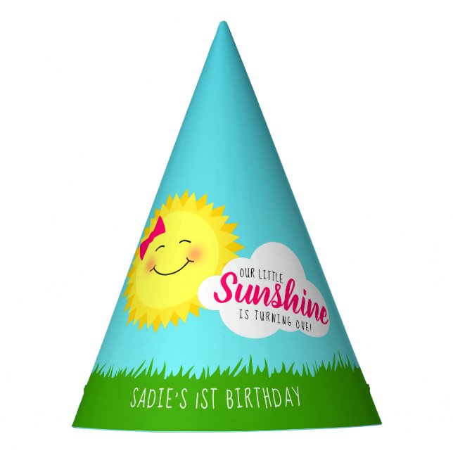 Sunshine Birthday Party Hat (Front)