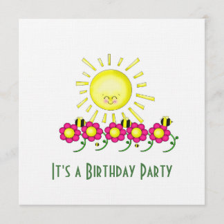 Sunshine Birthday Party Invitation