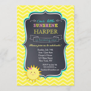 Sunshine Birthday Party Invitations