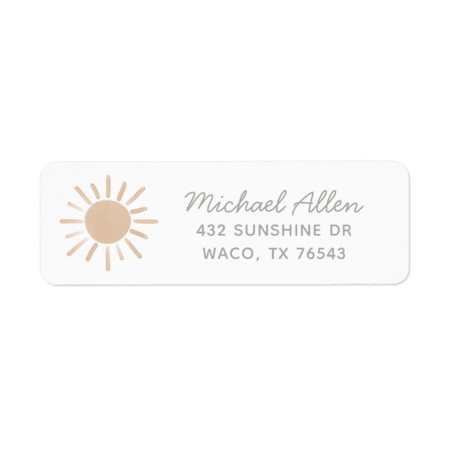 Sunshine Birthday Return Address Label (Front)
