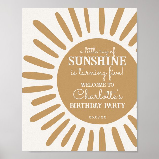 sunshine birthday welcome sign (Front)