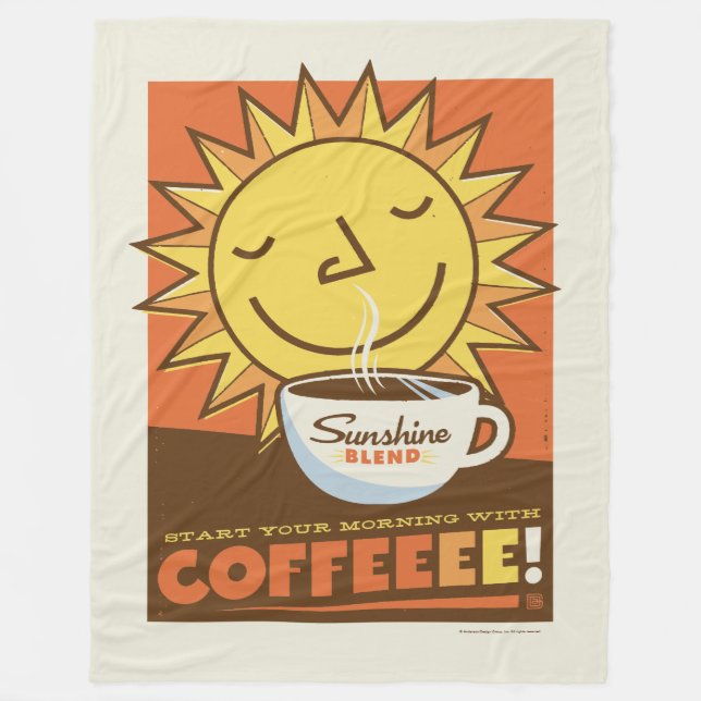 Sunshine Blend Coffee Fleece Blanket (Front)