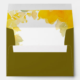 Sunshine & Blooms: Yellow Watercolor Floral Envelope