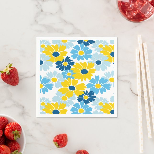 Sunshine Blue Sky Blooming Daisy  Napkin (Insitu)