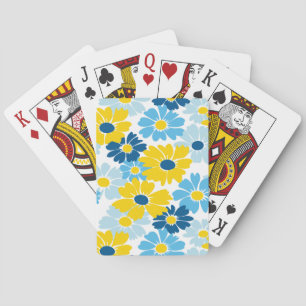 Sunshine Blue Sky Blooming Daisy  Playing Cards