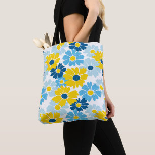 Sunshine Blue Sky Blooming Daisy Tote Bag