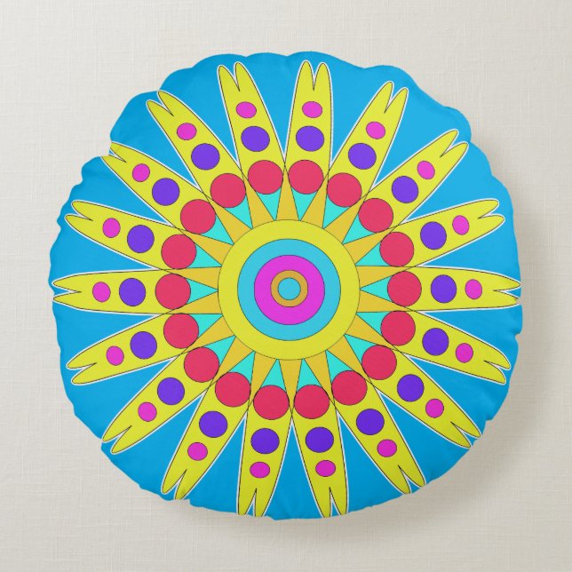 Sunshine Blue Sky Round Cushion (Front)