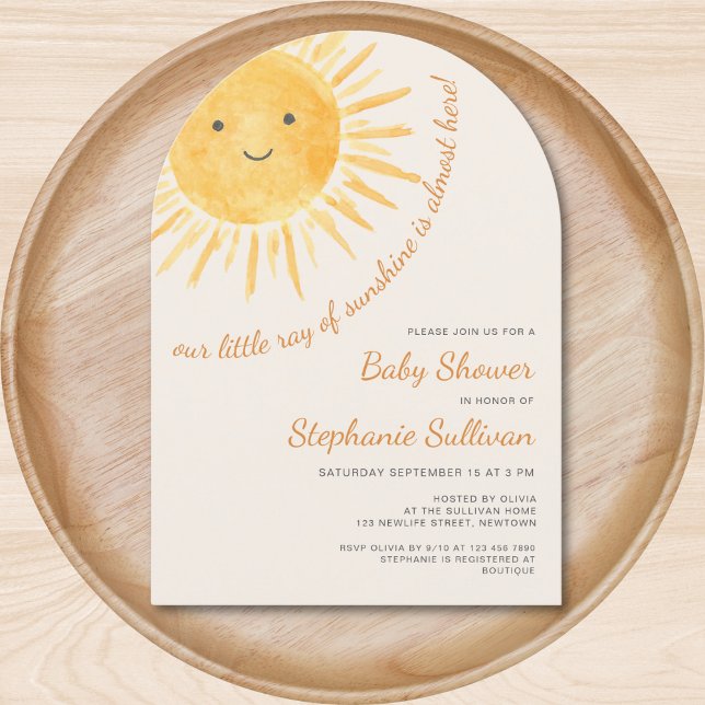 Sunshine Boho Gender-Neutral Sun Baby Shower Arch Invitation (Creator Uploaded)