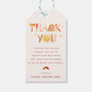 Sunshine Boho Rainbow   Thank You  Gift Tags