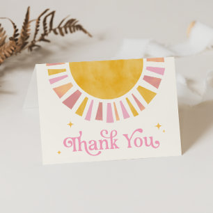 Sunshine Boho Retro Thank You Card