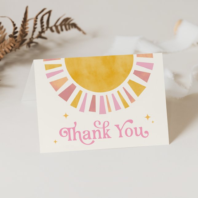 Sunshine Boho Retro Thank You Card (Creator Uploaded)